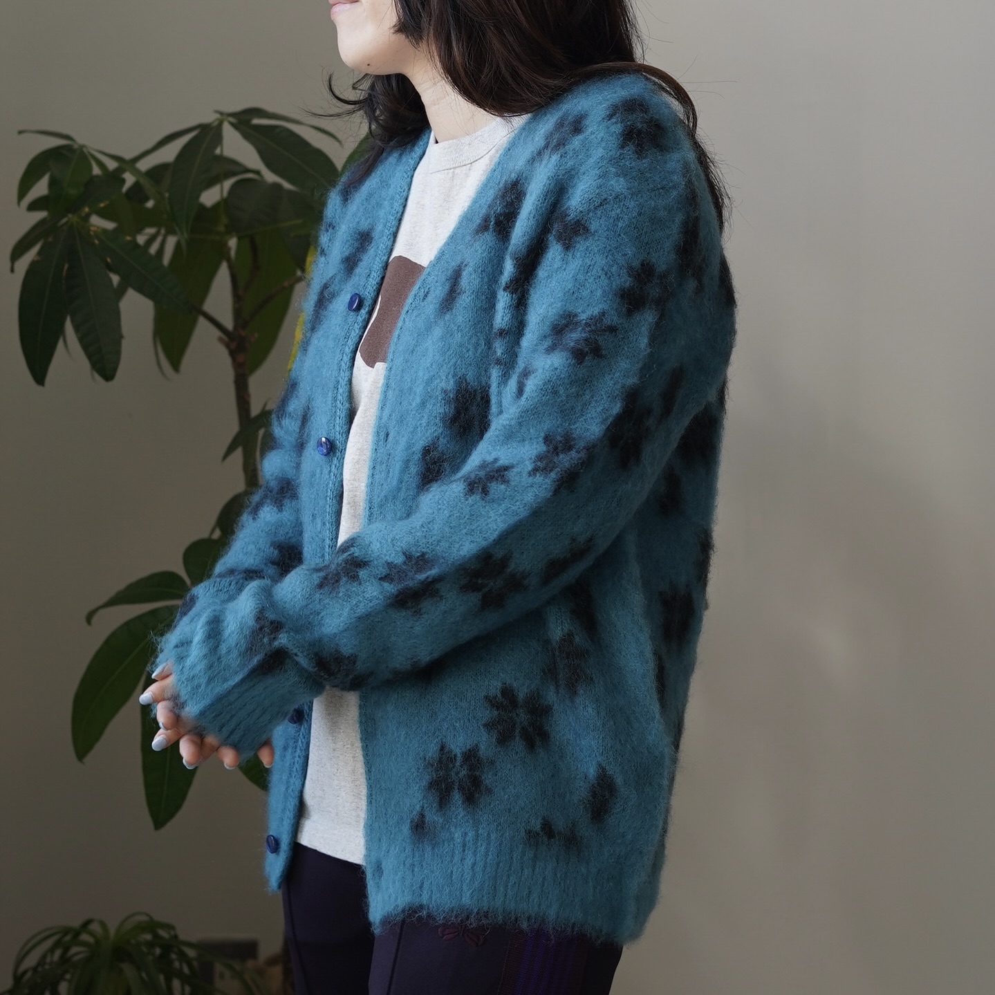 Needles / Mohair Cardigan (Blue) / 155cm XS / 着用イメージ②