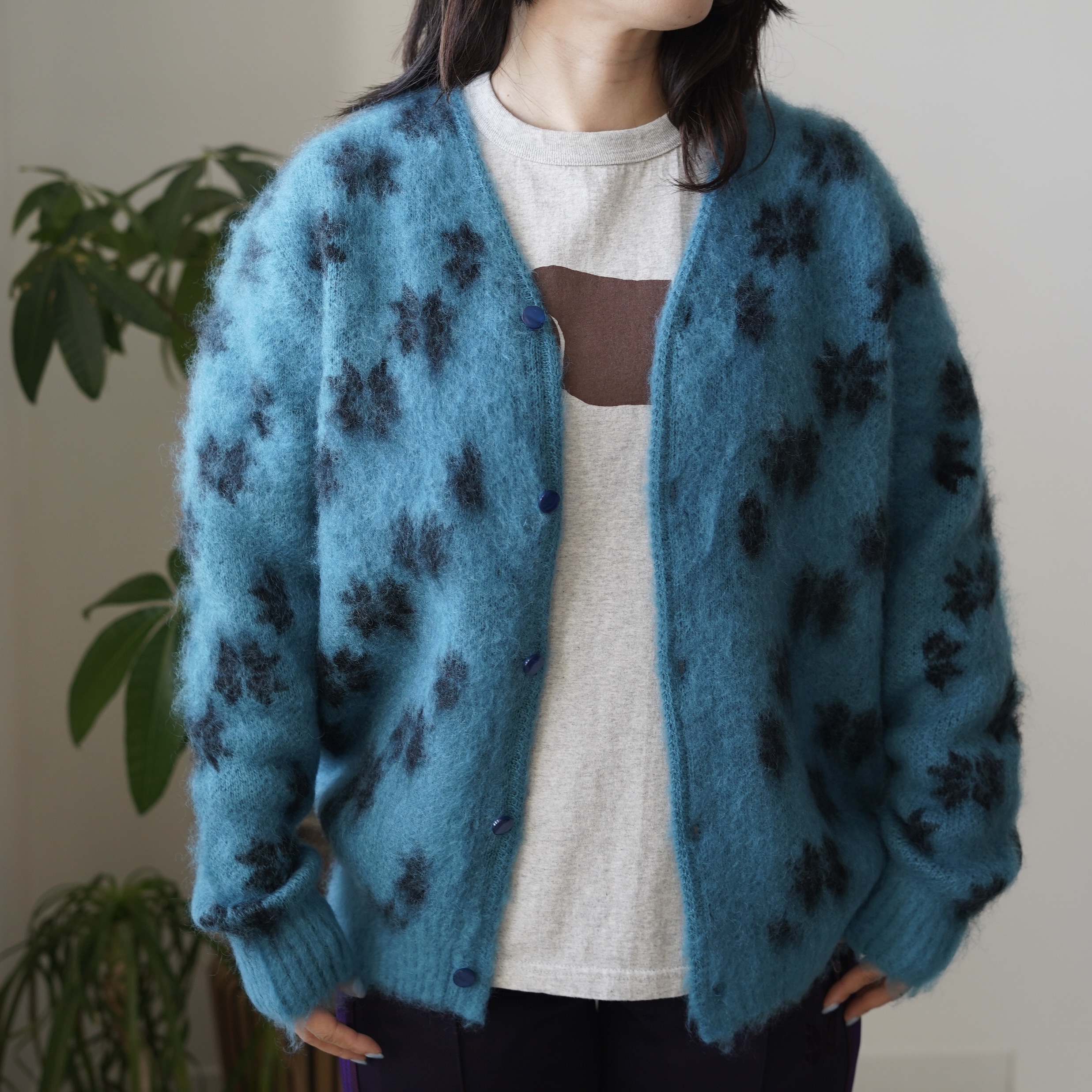 Needles / Mohair Cardigan (Blue) / 155cm XS / 着用イメージ③