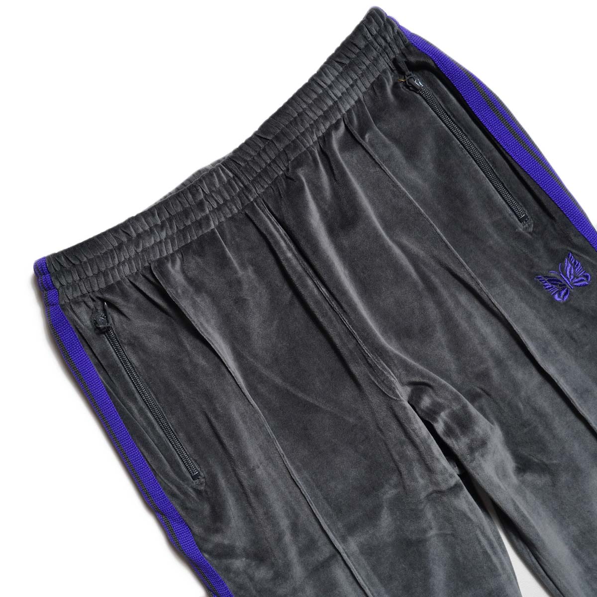 Needles / Narrow Track Pant - C/PE Velour (Charcoal) ウエスト