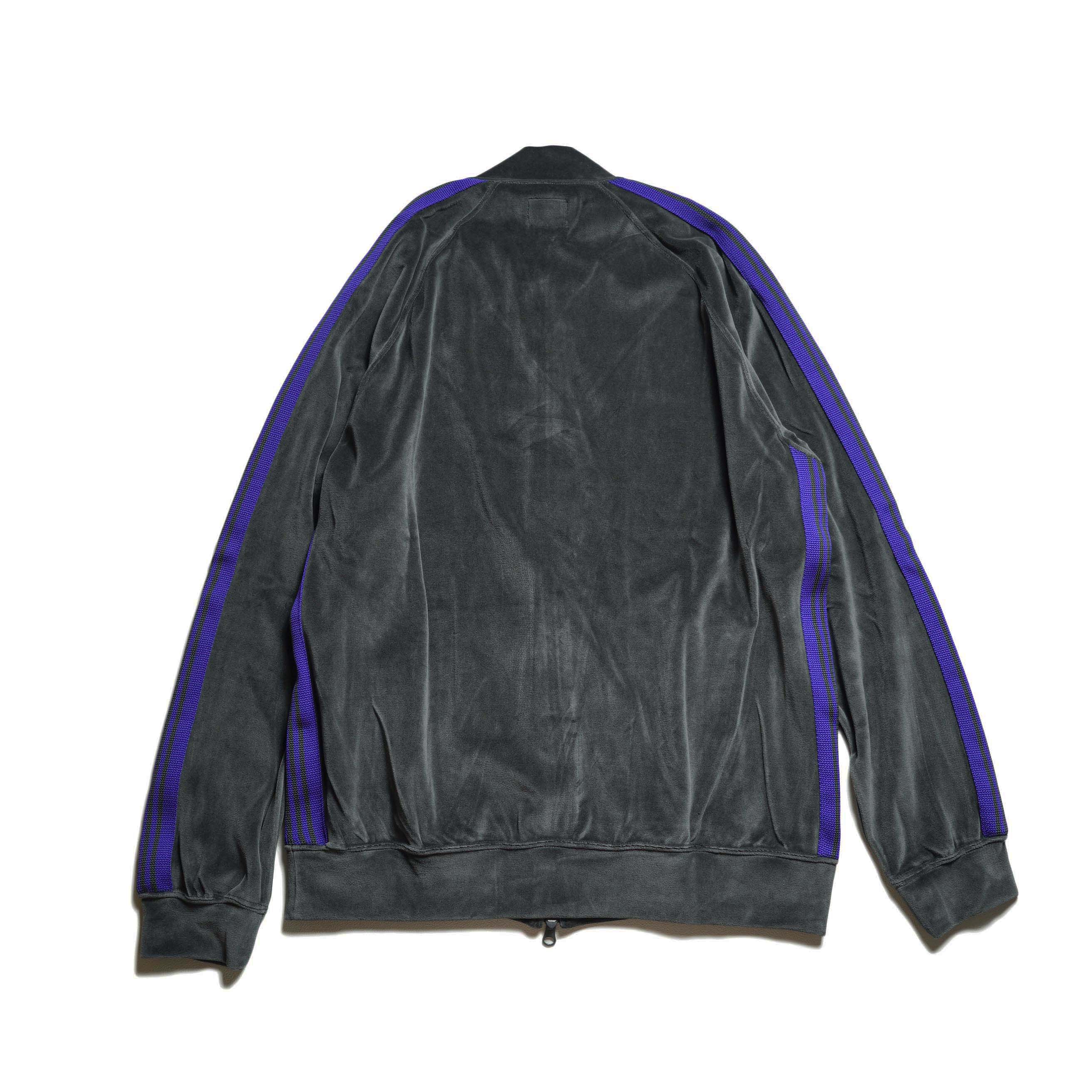 Needles / Rib Collar Track Jacket - C/PE Velour (Charcoal) 背面
