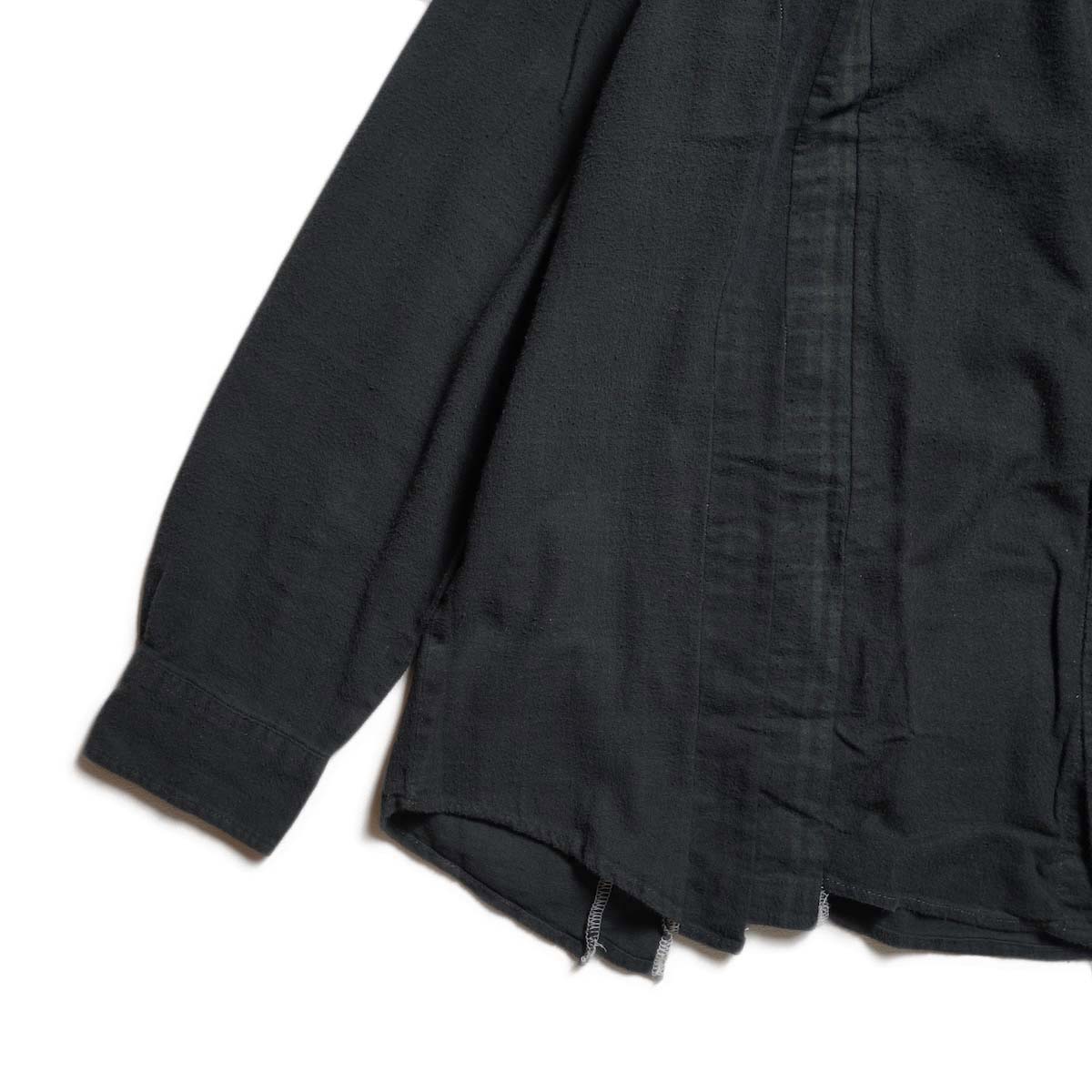 Rebuild by Needles / Flannel Shirt - 7 Cuts Wide Shirt Over Dye  (Black-C) 袖