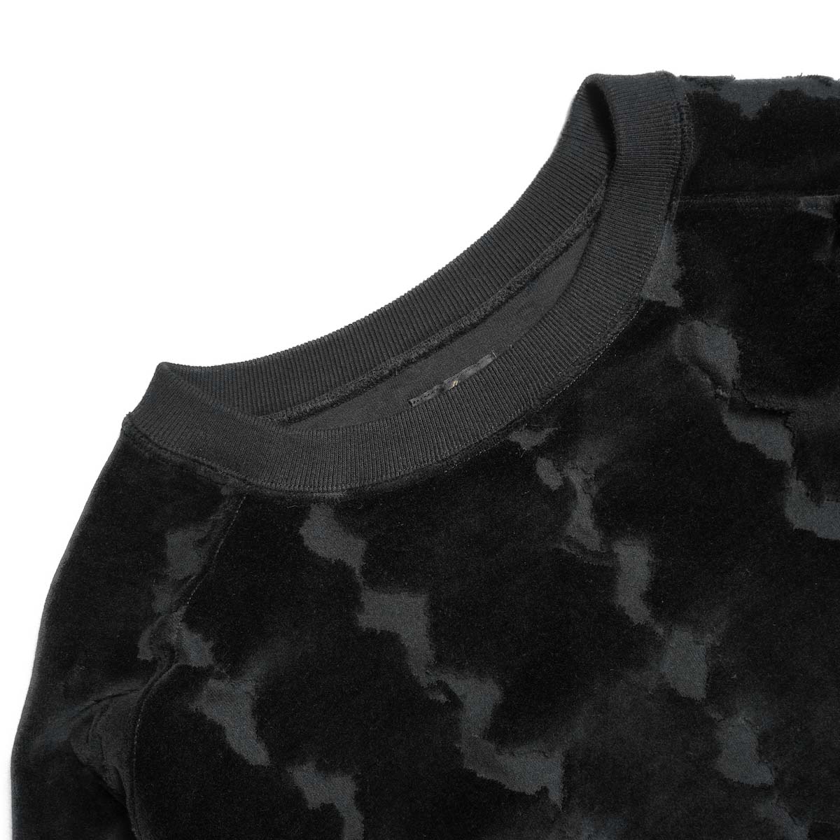 Needles / Crew Sweat Shirt - Cotton Jacquard/Python (Black) ネック