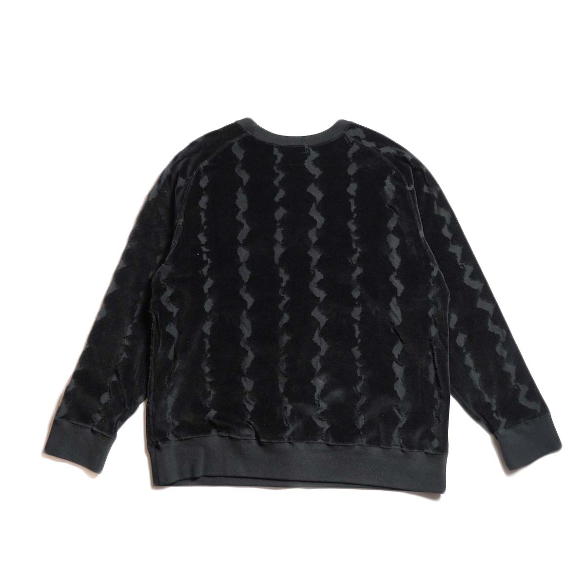 Needles / Crew Sweat Shirt - Cotton Jacquard/Python (Black) 背面
