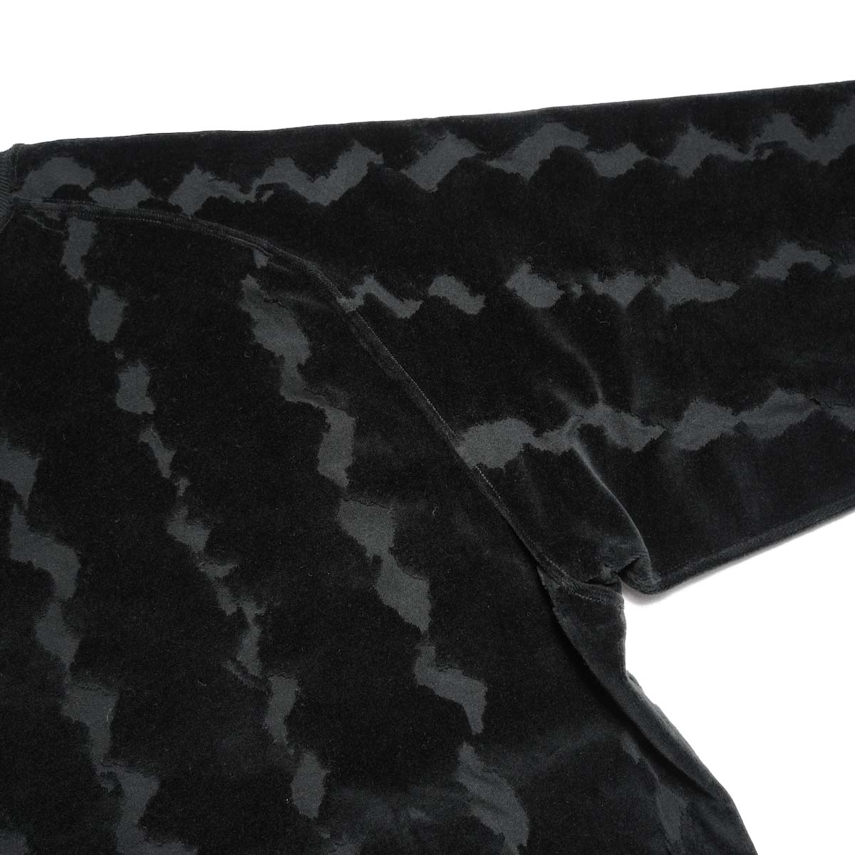 Needles / Crew Sweat Shirt - Cotton Jacquard/Python (Black) ラグランスリーブ