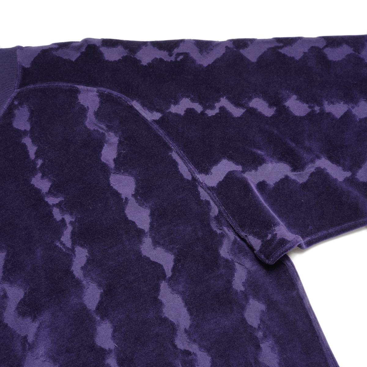 Needles / Crew Sweat Shirt - Cotton Jacquard/Python (DK.Purple) ラグランスリーブ