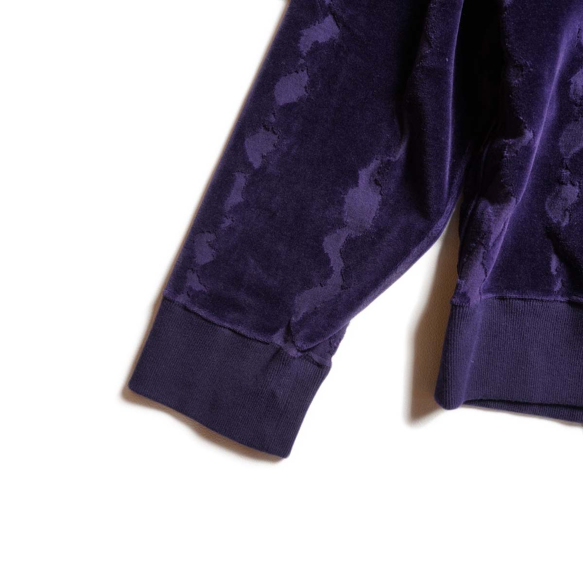 Needles / Crew Sweat Shirt - Cotton Jacquard/Python (DK.Purple) 袖リブ