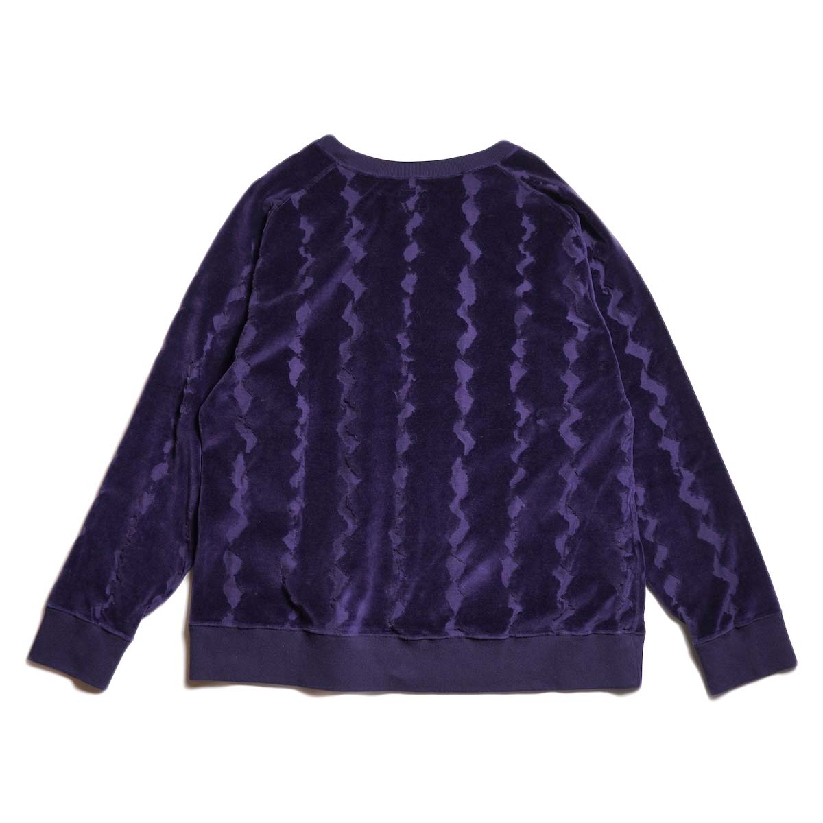 Needles / Crew Sweat Shirt - Cotton Jacquard/Python (DK.Purple) 背面
