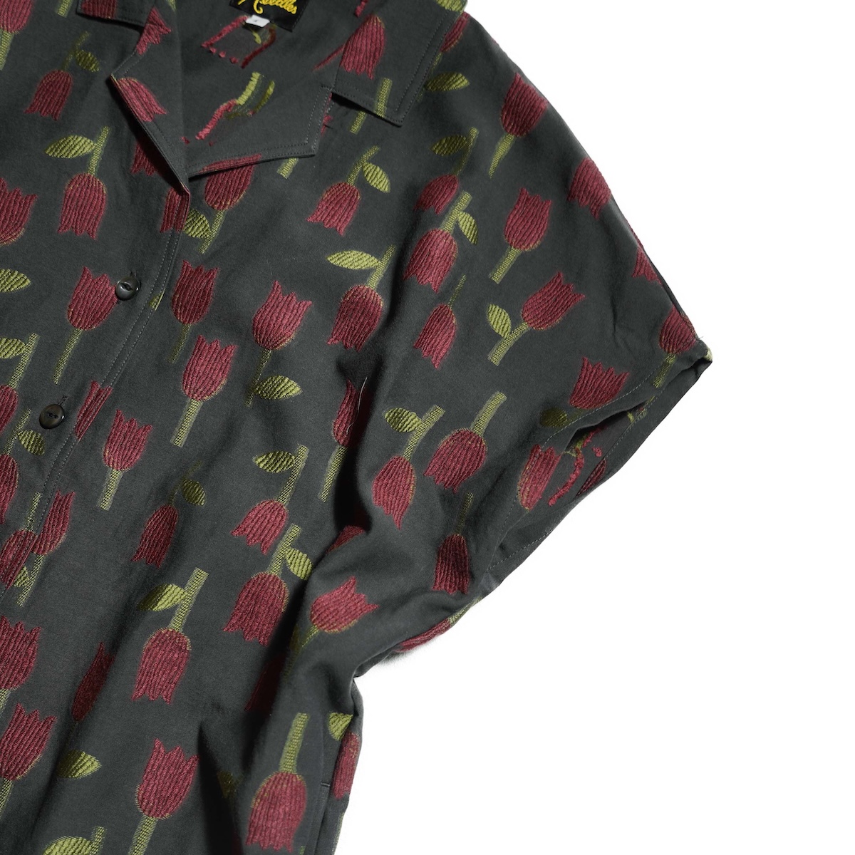 Needles / ニードルズ オーナメント フレンチスリーブドレス Needles / French Sleeve Dress - R/W Tulip Jacquard (Charcoal)