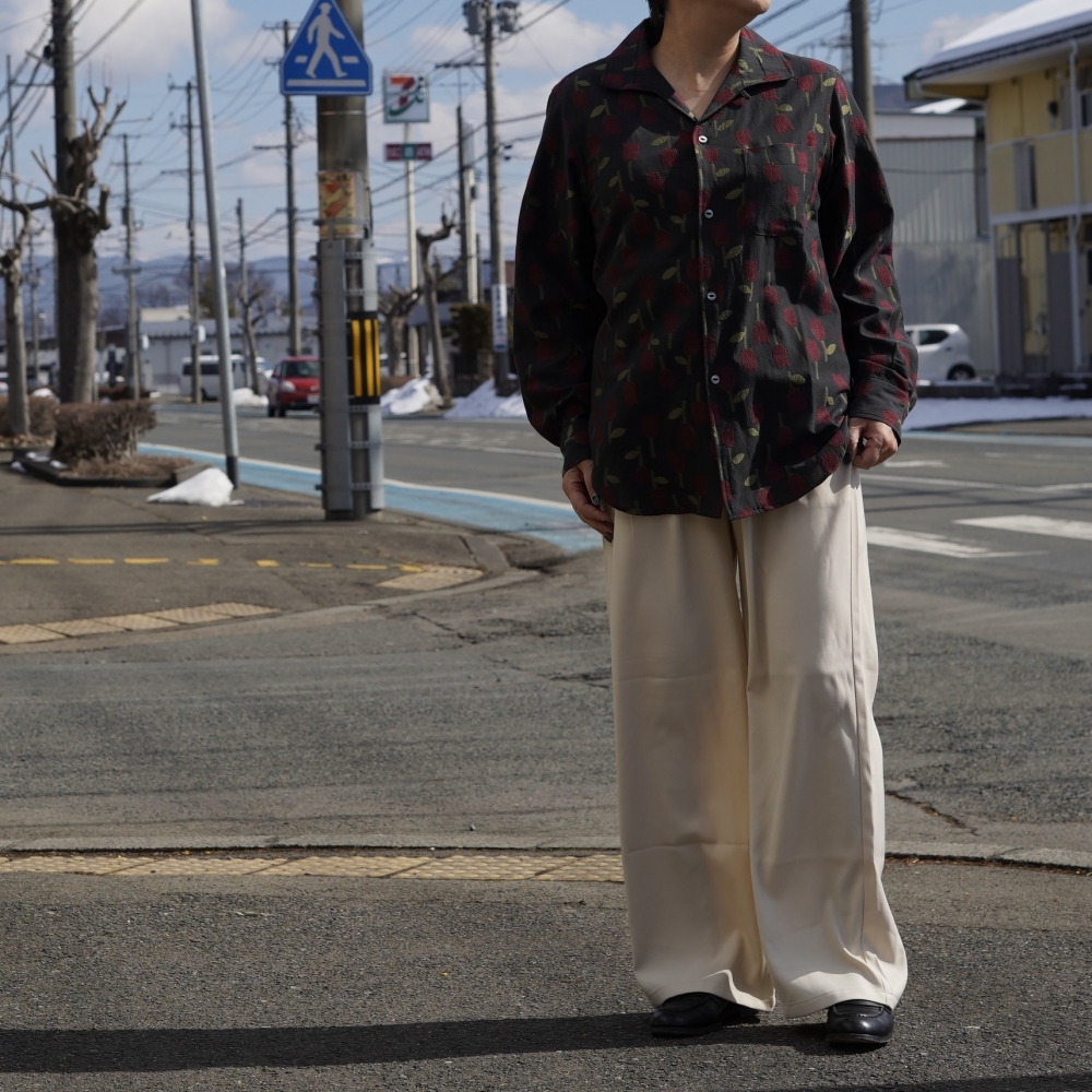 Needles / Italian Collar Shirt - /W Tulip Jacquard (Charcoal)