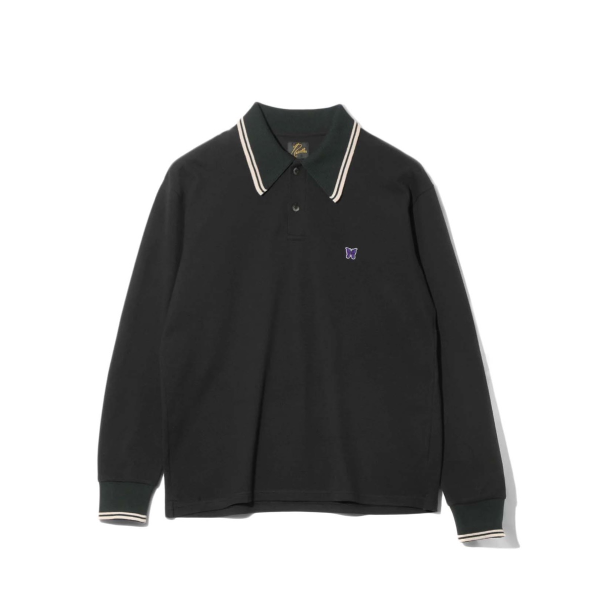 Needles / Regular Collar L/S Polo - Cotton Piqueh (Black)