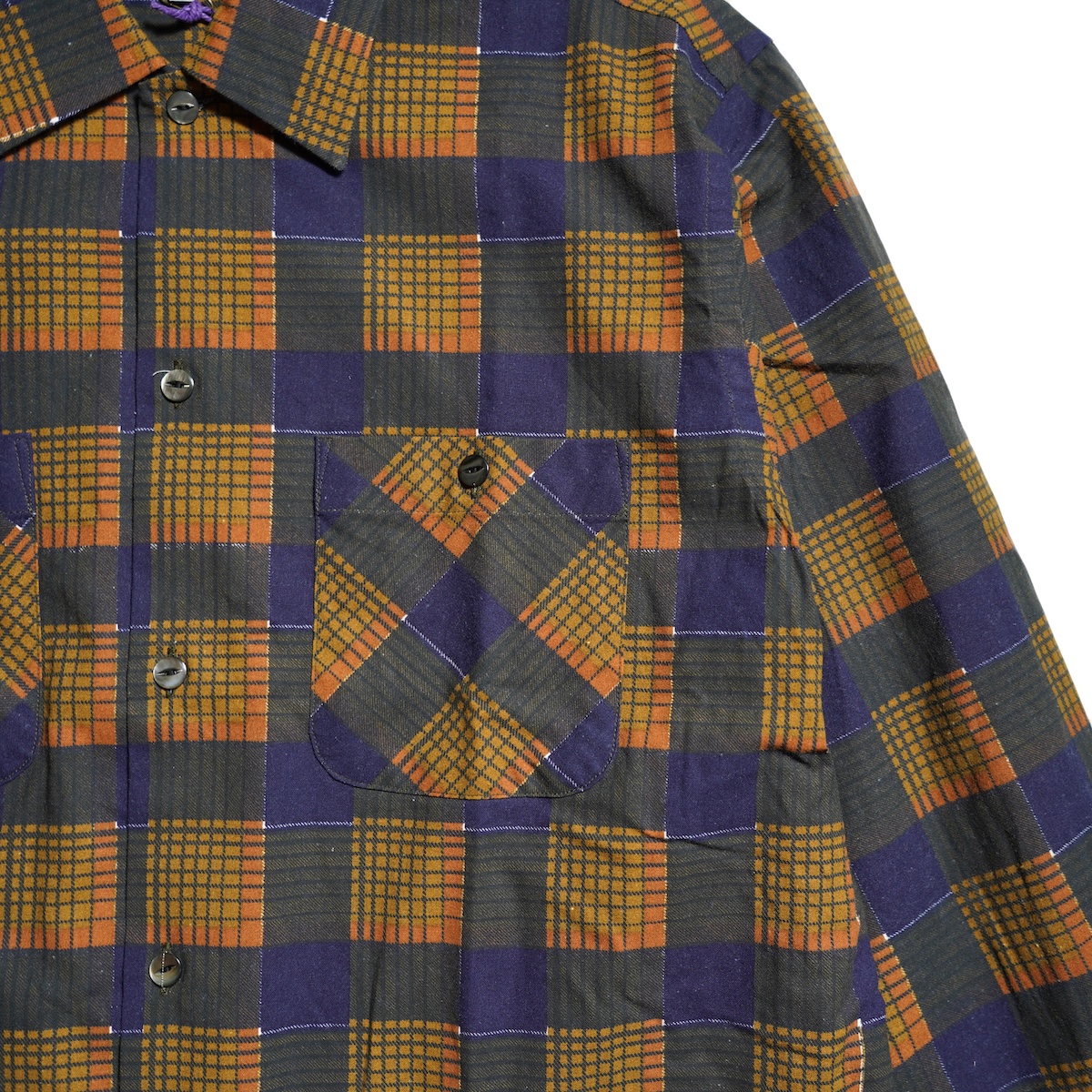 Needles / One-Up Shirt - Printed Flannel / Plaid (Brown)