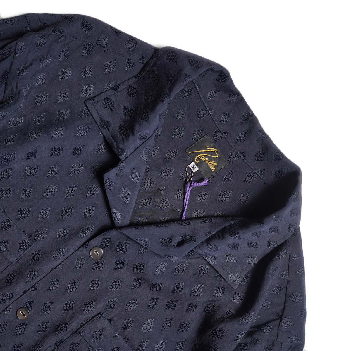 Needles / One-up Shirt - Diamond Mesh Jacquard (Navy) ワンナップカラー