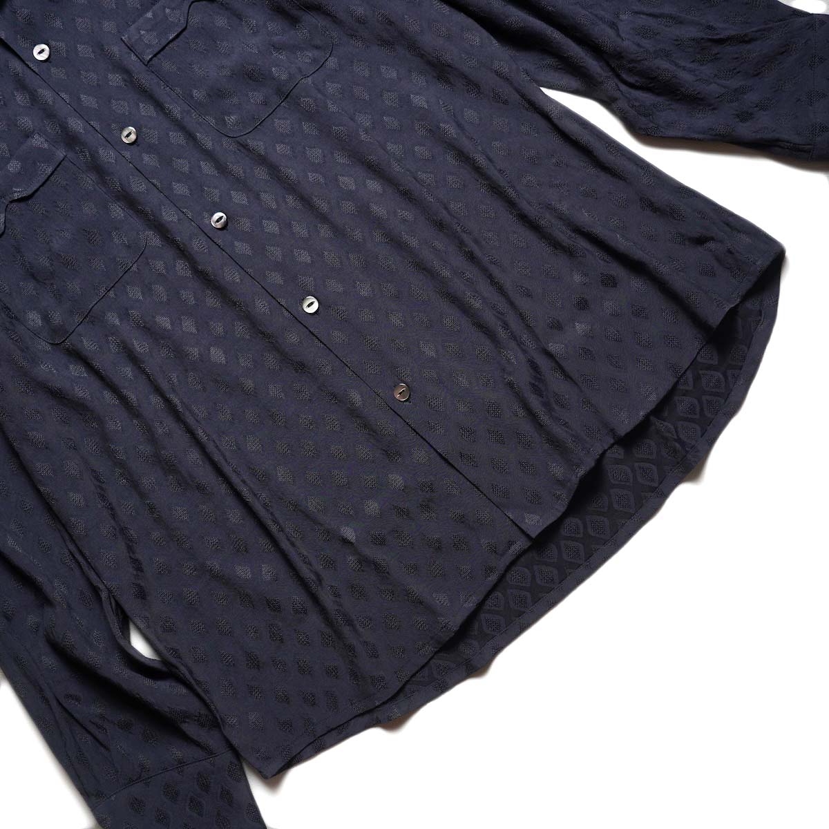 Needles / One-up Shirt - Diamond Mesh Jacquard (Navy) 裾