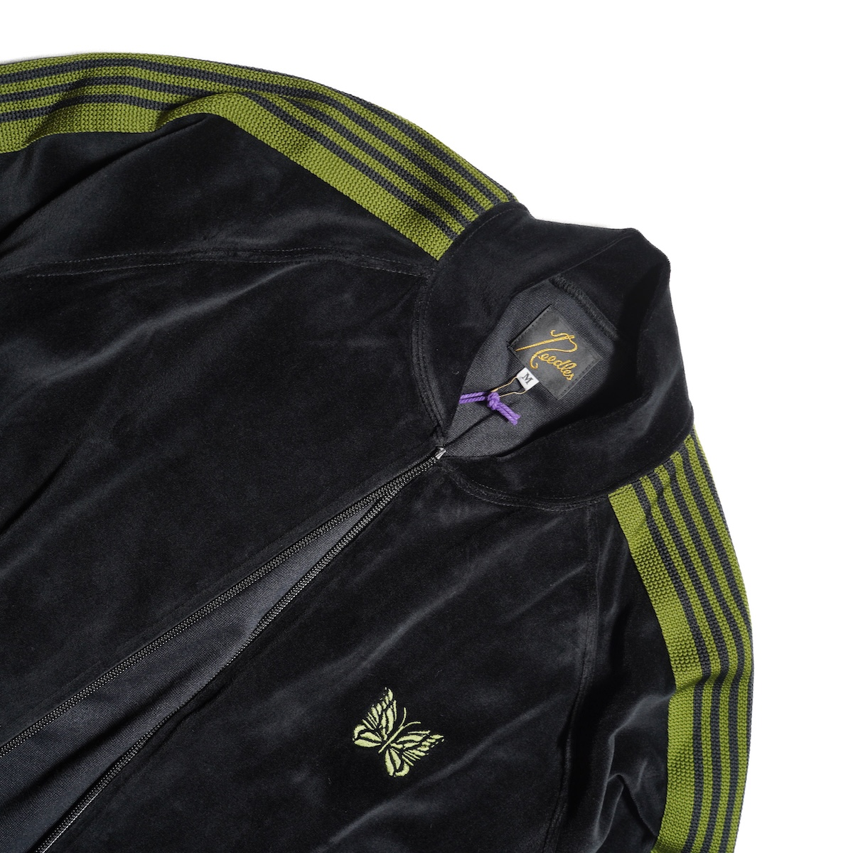 Needles / Rib Collar Track Jacket - C/PE Velour (Black)
