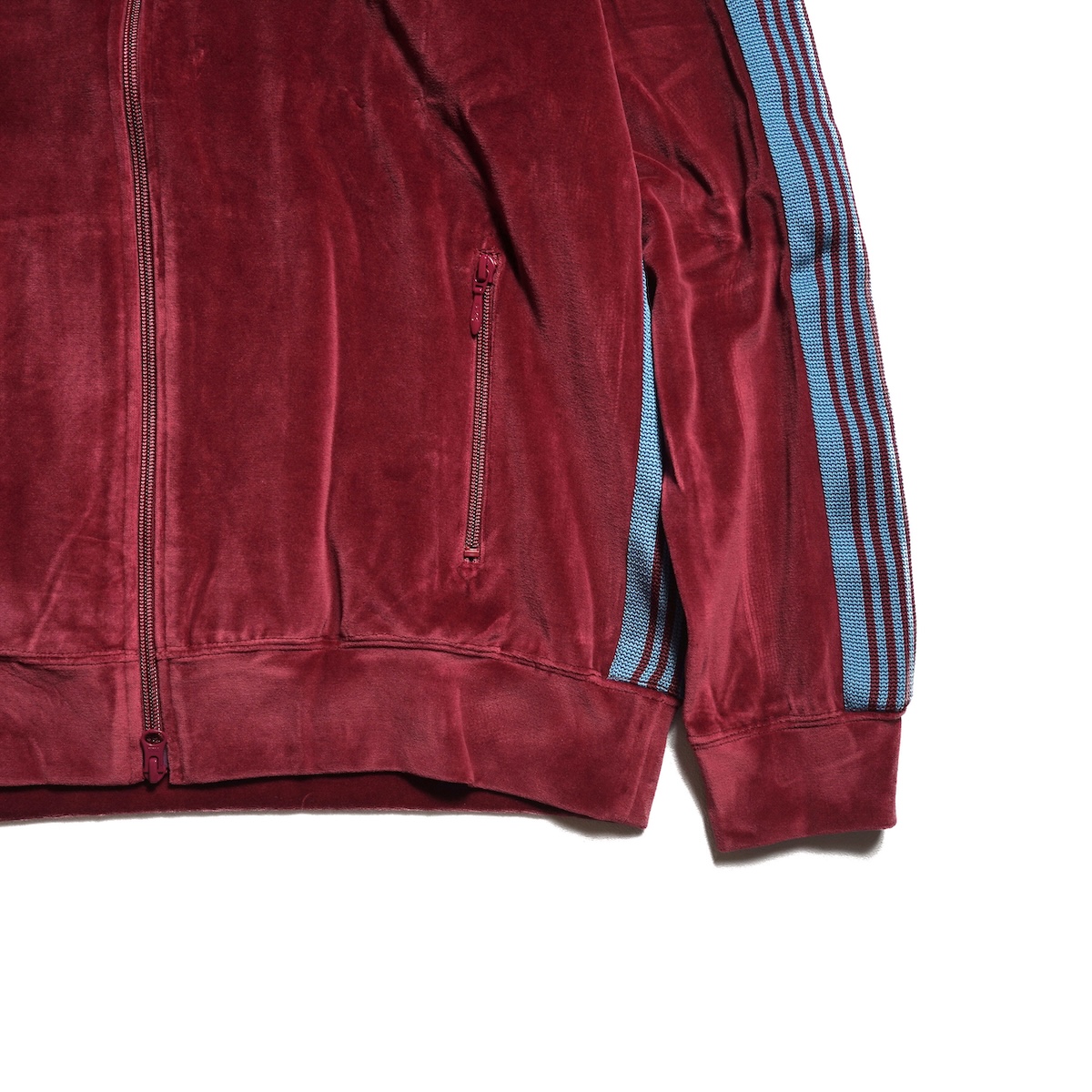 Needles / Rib Collar Track Jacket - C/PE Velour (Burgundy)