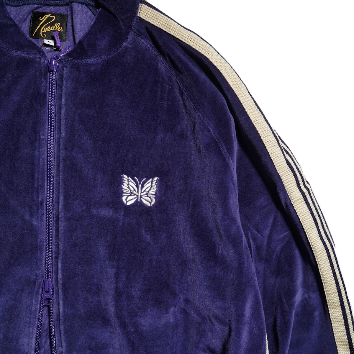Needles / Rib Collar Track Jacket - C/PE Velour (Navy)