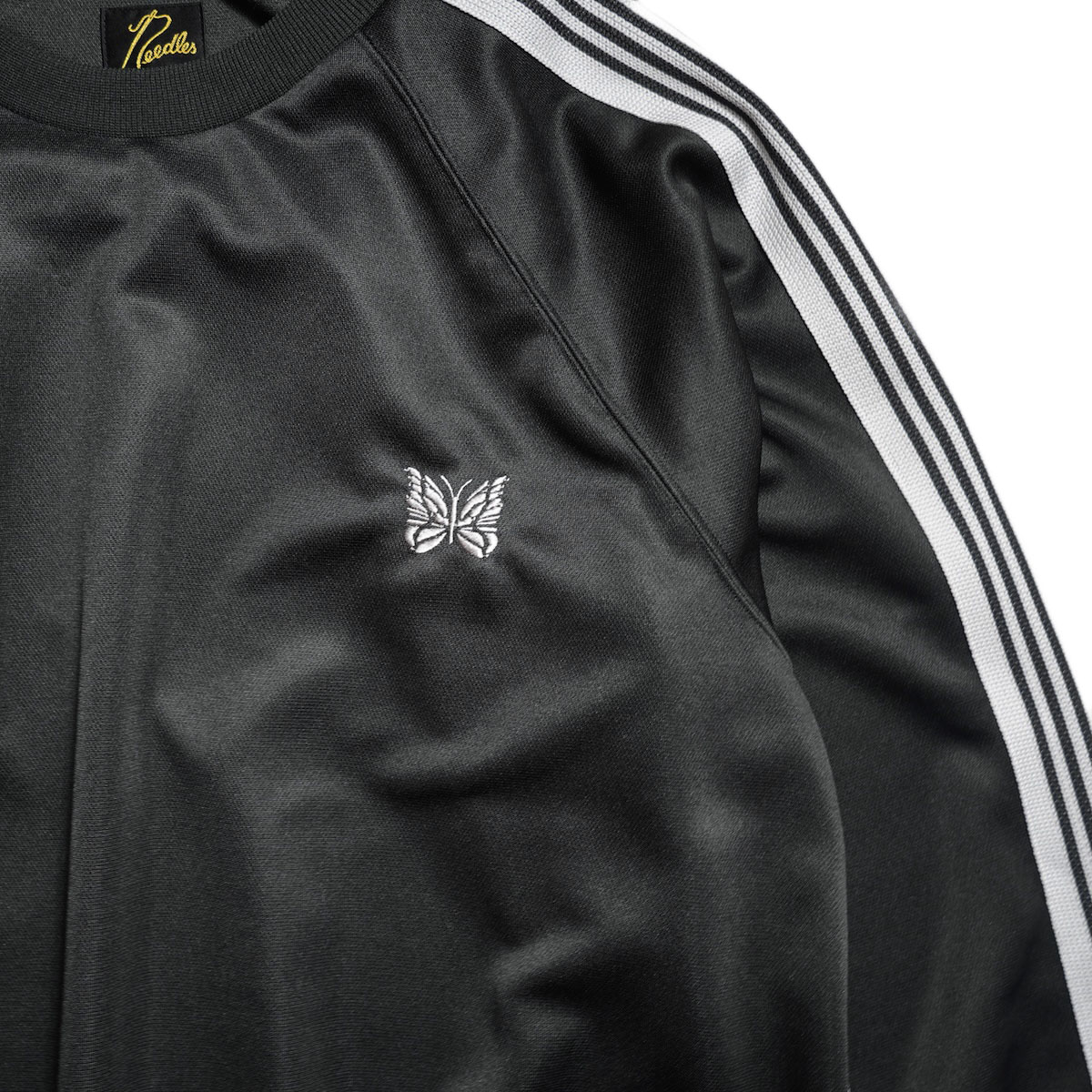 Needles / Track Crew Neck Shirt - Poly Smooth (Charcoal)