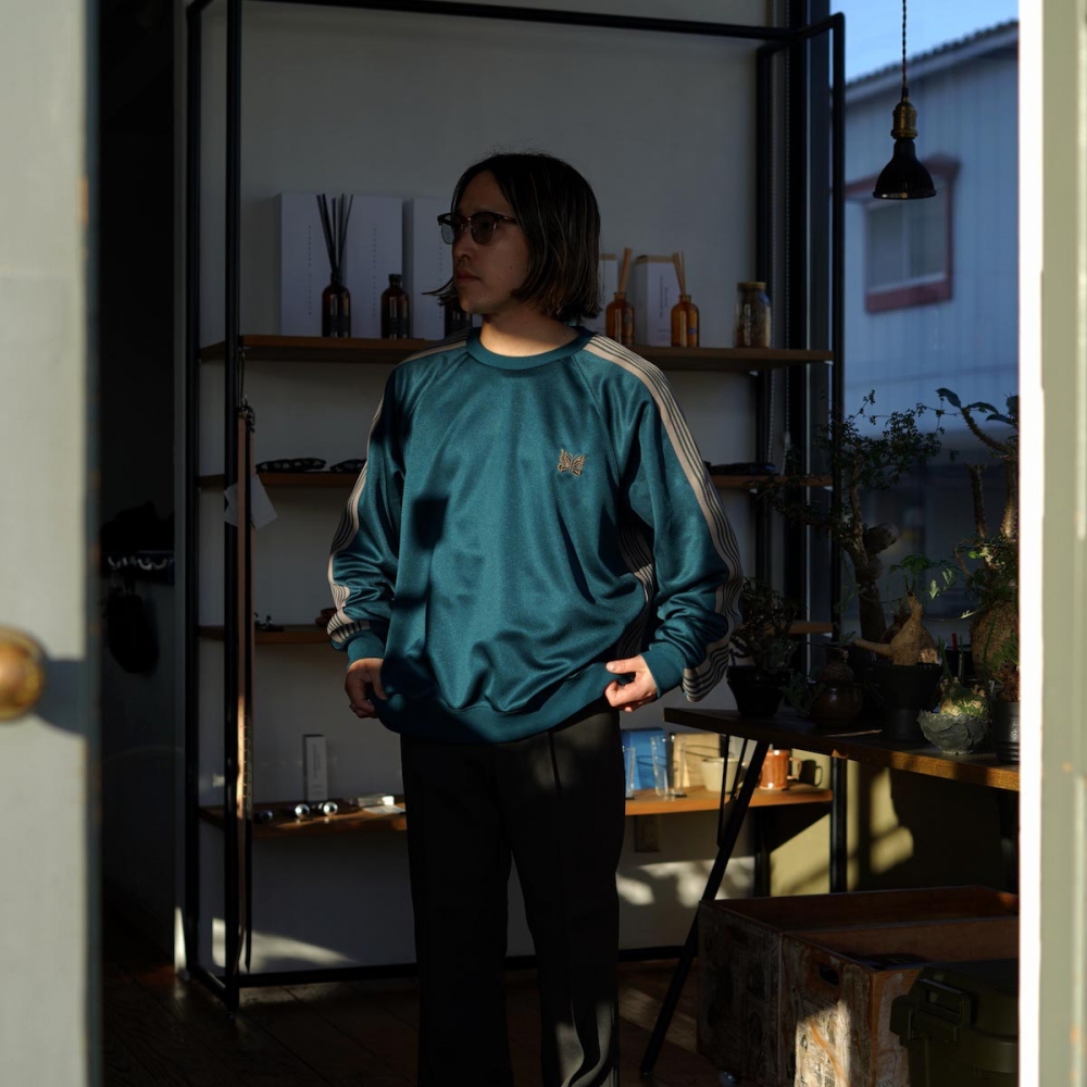 Needles / Track Crew Neck Shirt - Poly Smooth (Green)