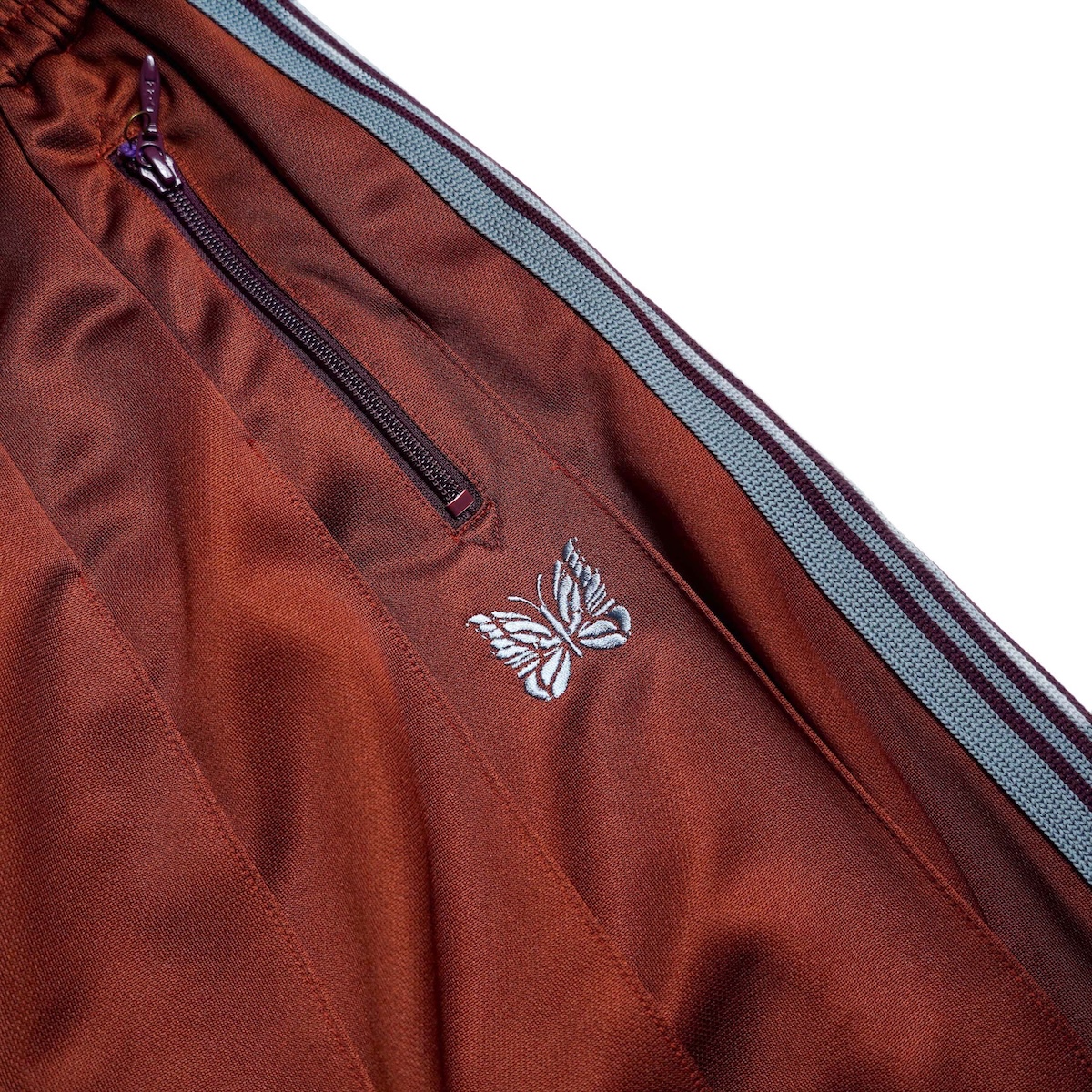 Needles / Pleated Track Skirt - Poly Smooth (Rust) パピヨン刺繍