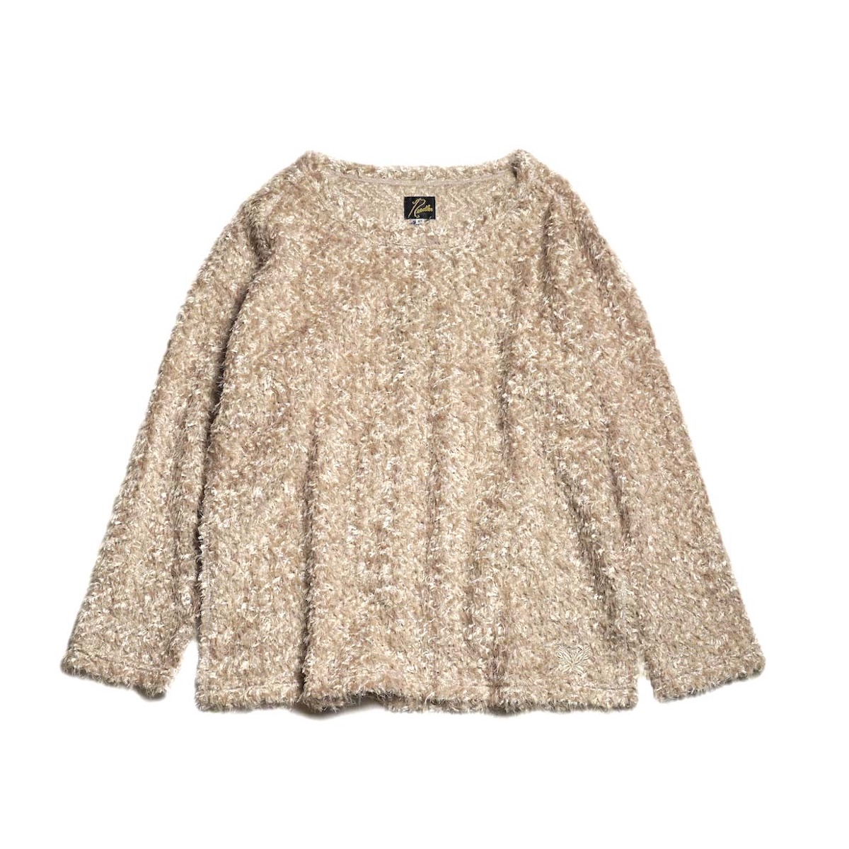 Needles / L/S U Neck Tee - Feather Tulle (Beige) 正面