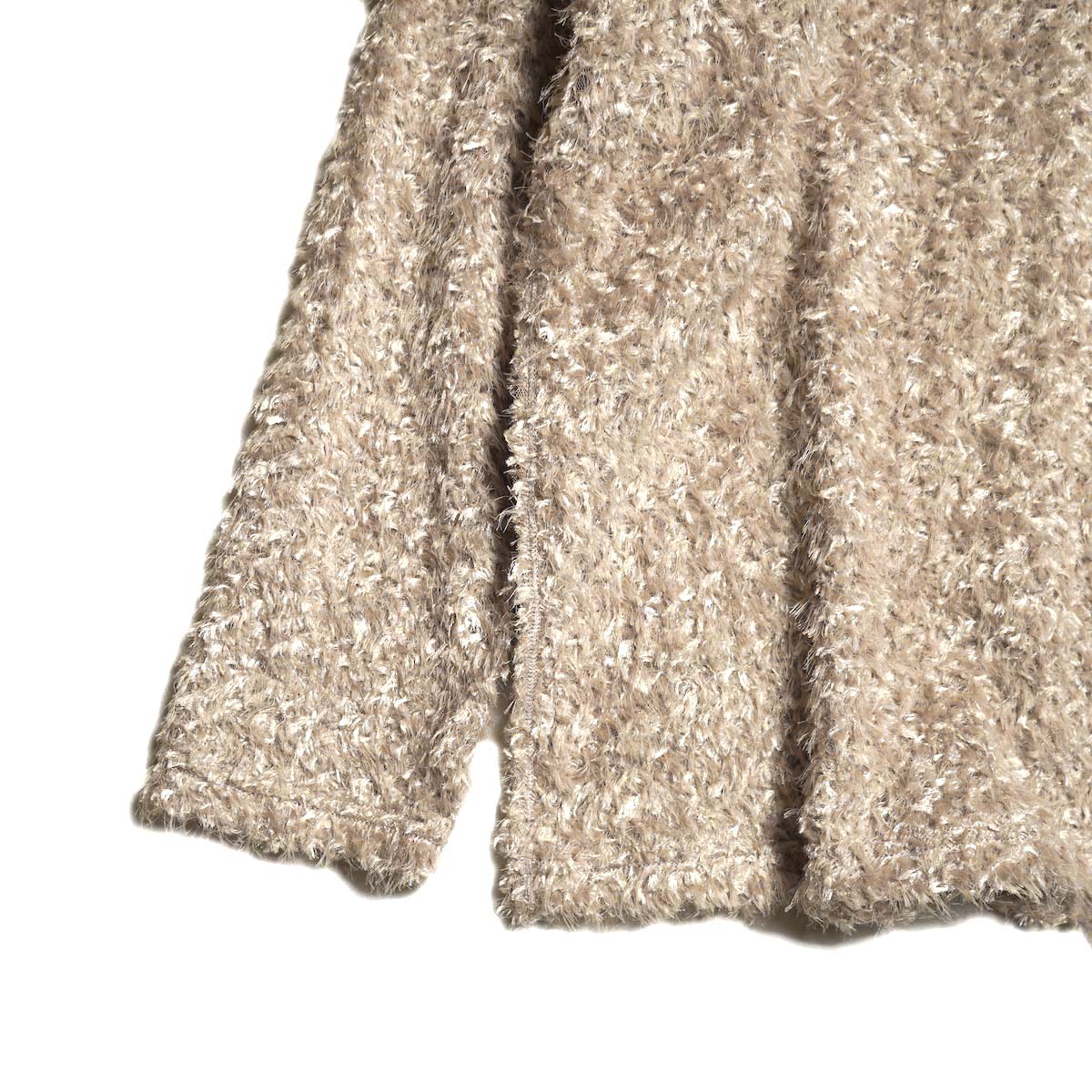 Needles / L/S U Neck Tee - Feather Tulle (Beige) 袖