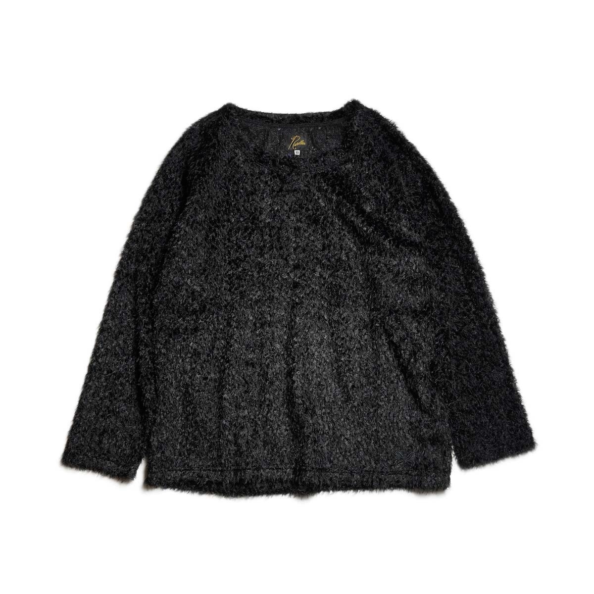 Needles / L/S U Neck Tee - Feather Tulle (Black) 正面