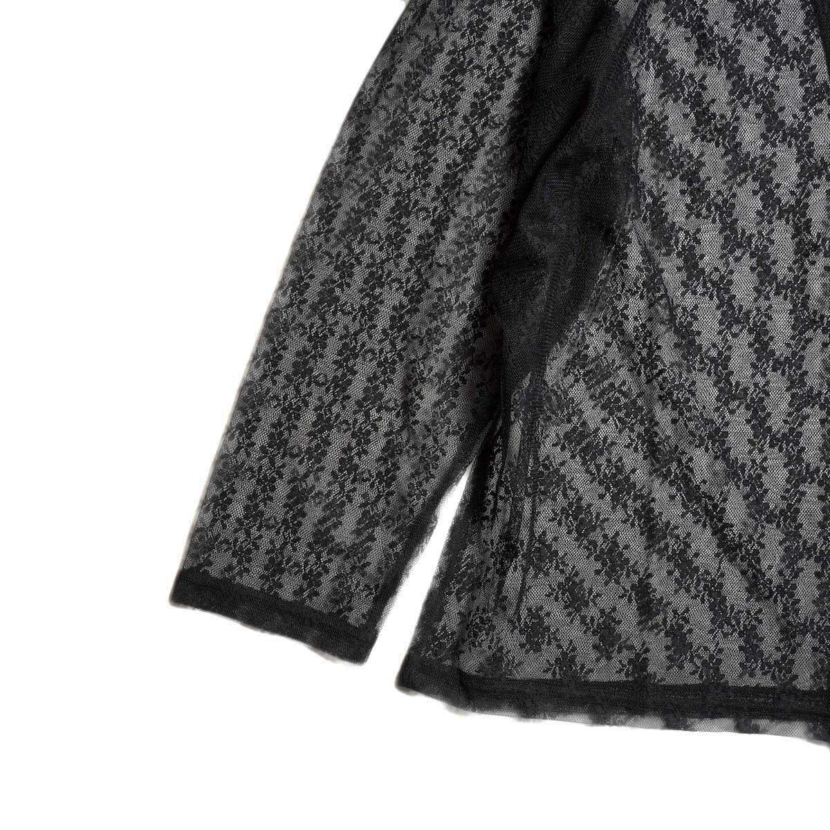Needles 黒 レース編み カーディガン M Needles / V-Neck Cardigan - Floral Raschel Lace (Black)