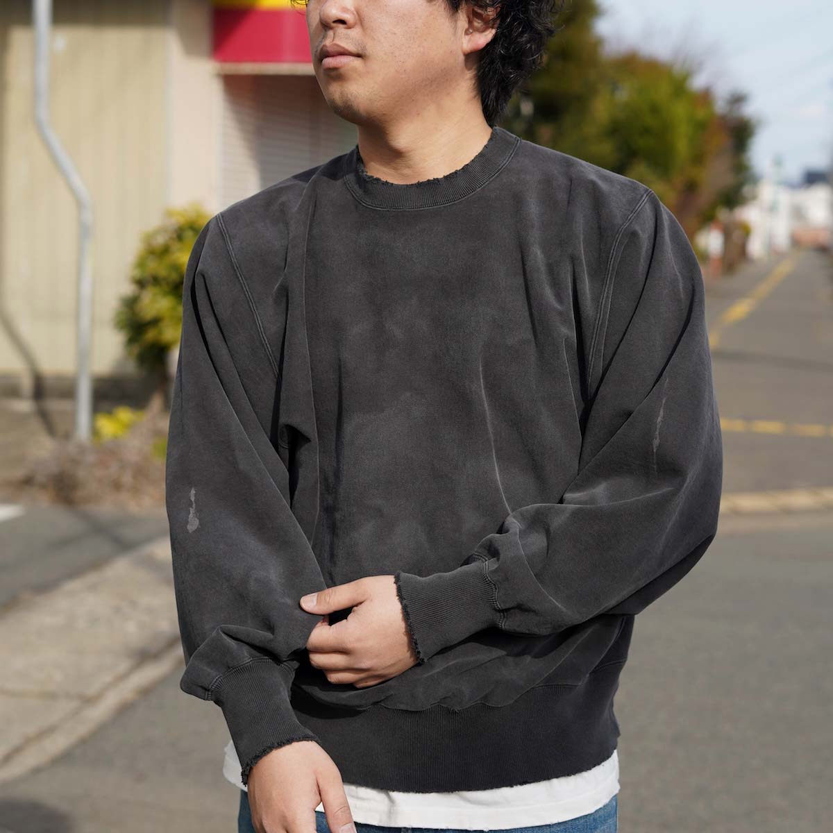 New Manual / VINTAGE WASHED SWEAT P/O (Blk)