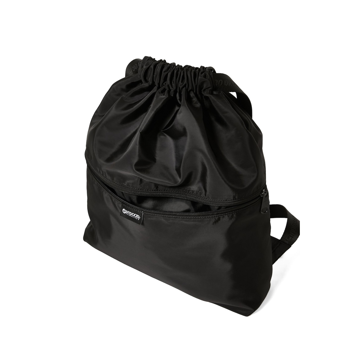 N.HOOLYWOOD COMPILE × OUTDOOR PRODUCTS /  2261-AC03 DRAWSTRING BACKPACK (Black)  ファスナーポケット