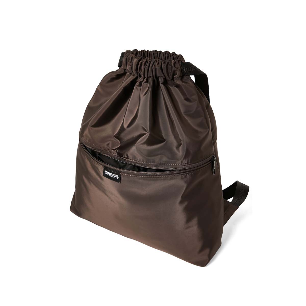 N.HOOLYWOOD COMPILE × OUTDOOR PRODUCTS /  2261-AC03 DRAWSTRING BACKPACK (Brown) ファスナーポケット