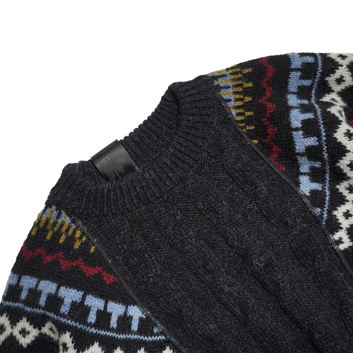 N.HOOLYWOOD / 2262-KT20-030 NORDIC PATTERN KNIT (Charcoal) ネック