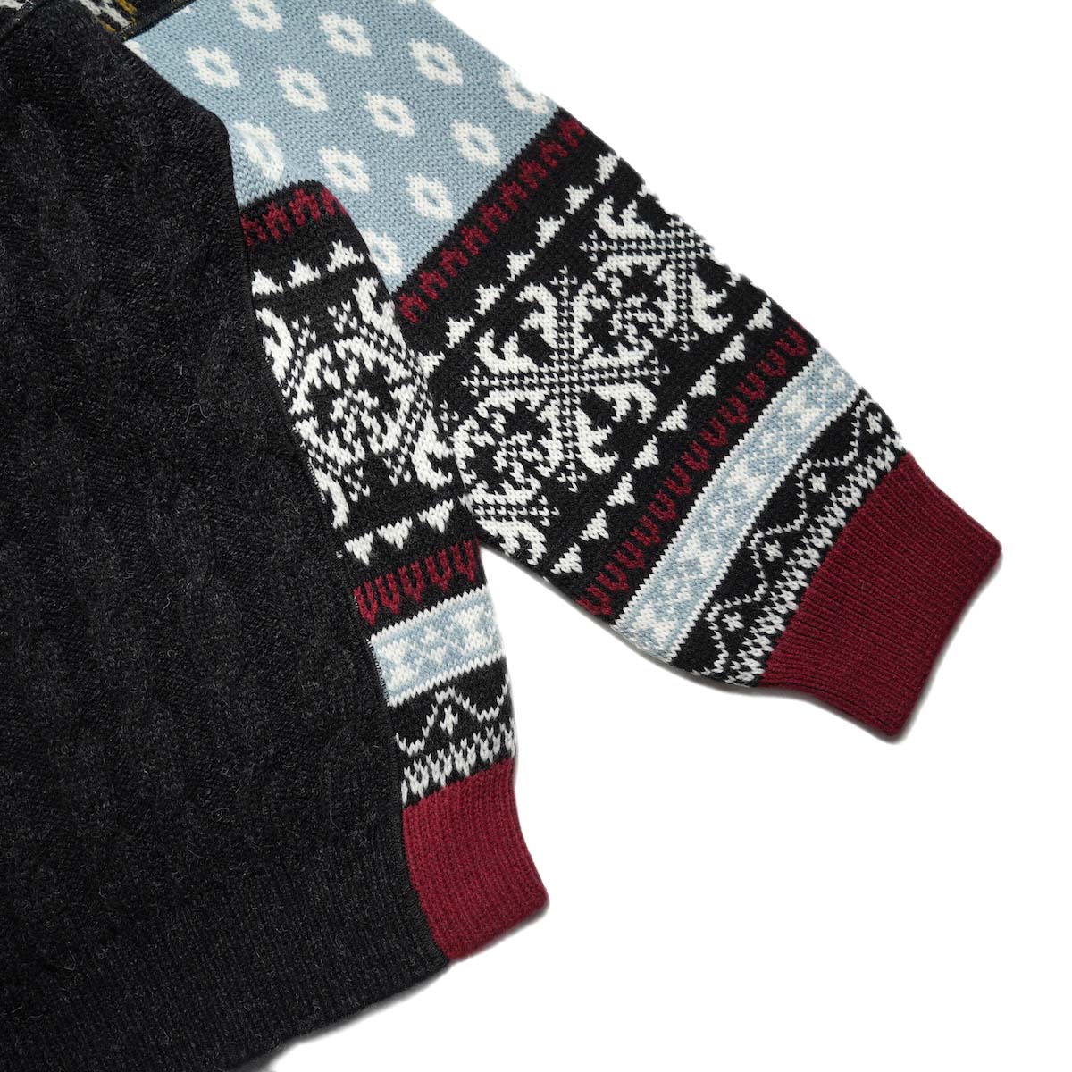 N.HOOLYWOOD / 2262-KT20-030 NORDIC PATTERN KNIT (Charcoal) 袖先