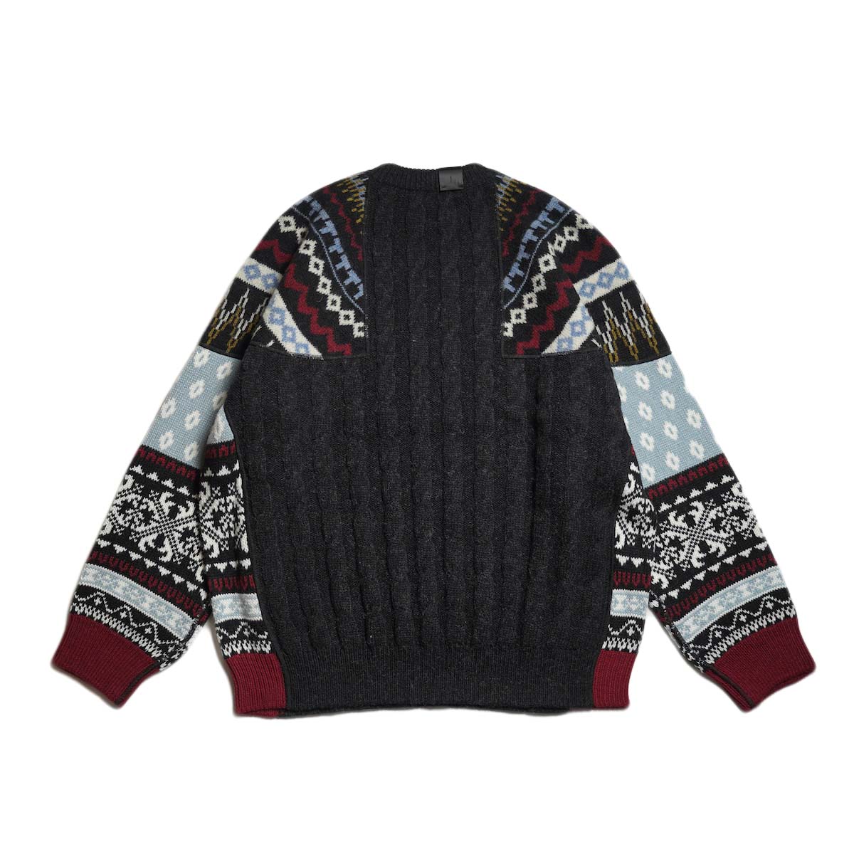 N.HOOLYWOOD / 2262-KT20-030 NORDIC PATTERN KNIT (Charcoal) 背面