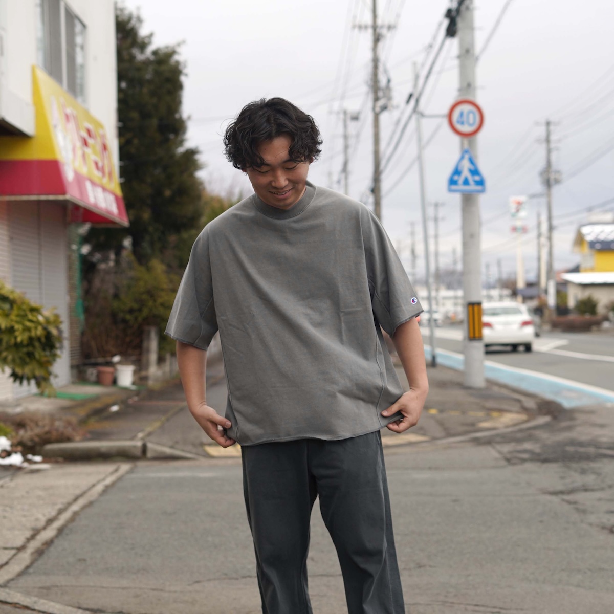 N.HOOLYWOOD × Champion / C8-D357 T-SHIRT (Charcoal)