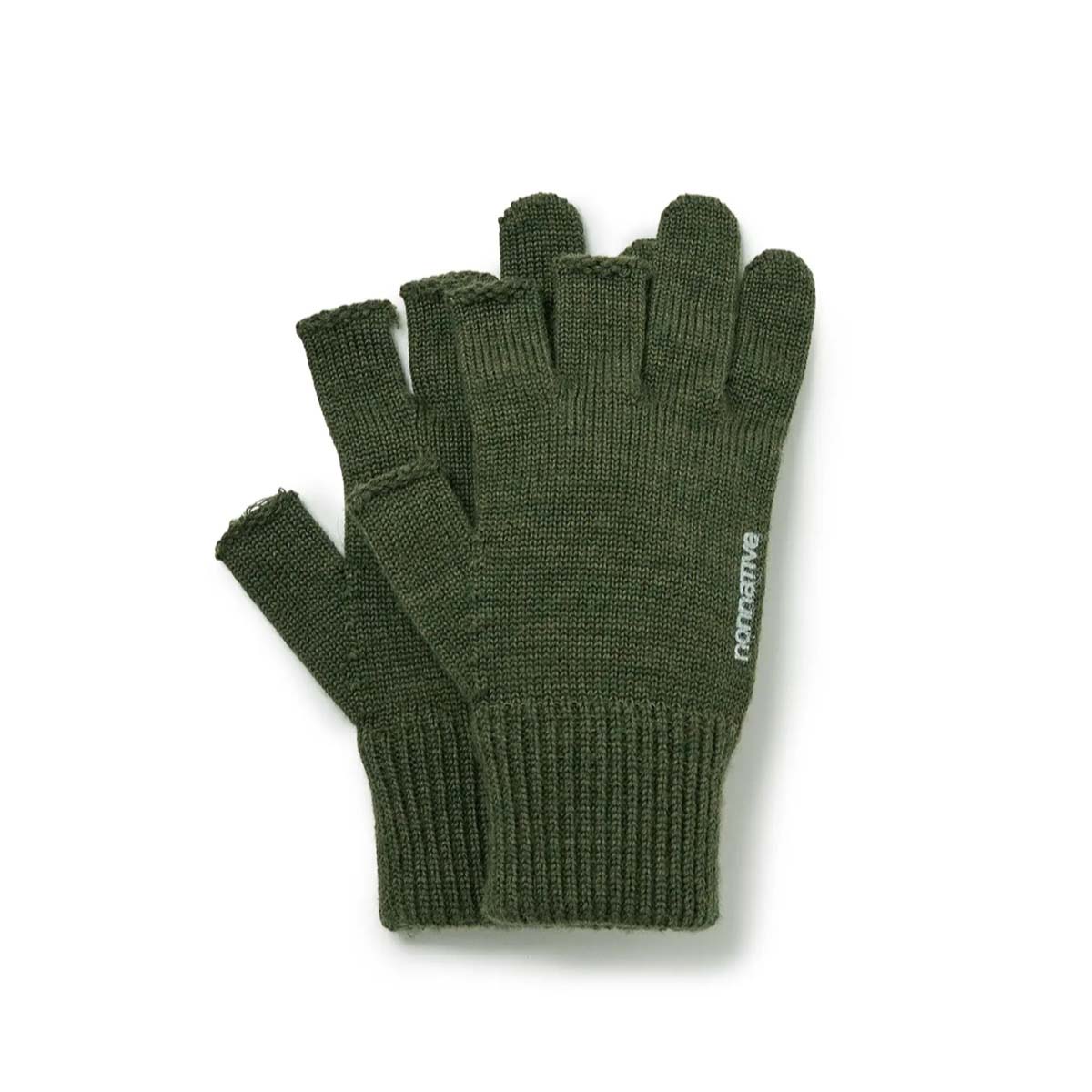 nonnative / HIKER FINGERLESS GLOVES WOOL YARN (Olive)