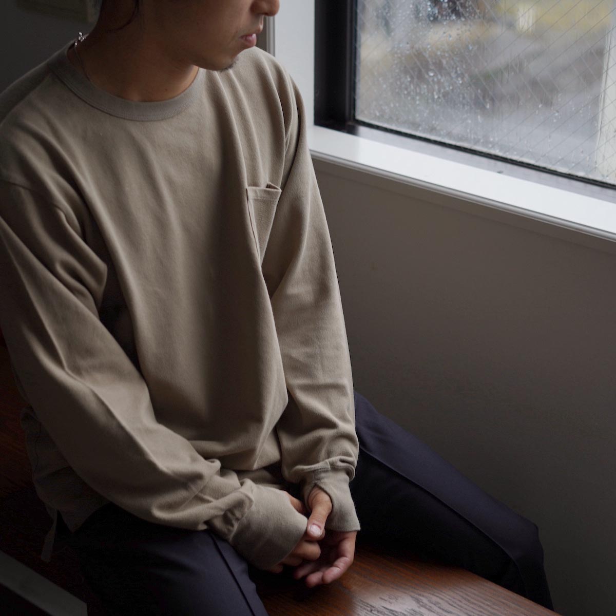 nonnative / DWELLER L/S TEE COTTON PIQUE (Brown)