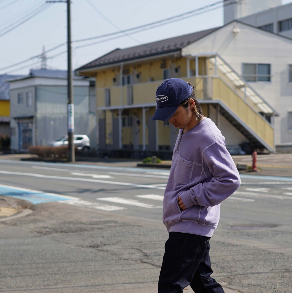 nonnative / HIKER HALF ZIP PULLOVER COTTON SWEAT PIGMENT DYE (Purple)