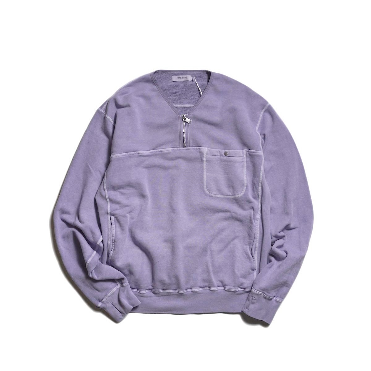 nonnative &frasl; HIKER HALF ZIP PULLOVER COTTON SWEAT PIGMENT DYE (Purple)