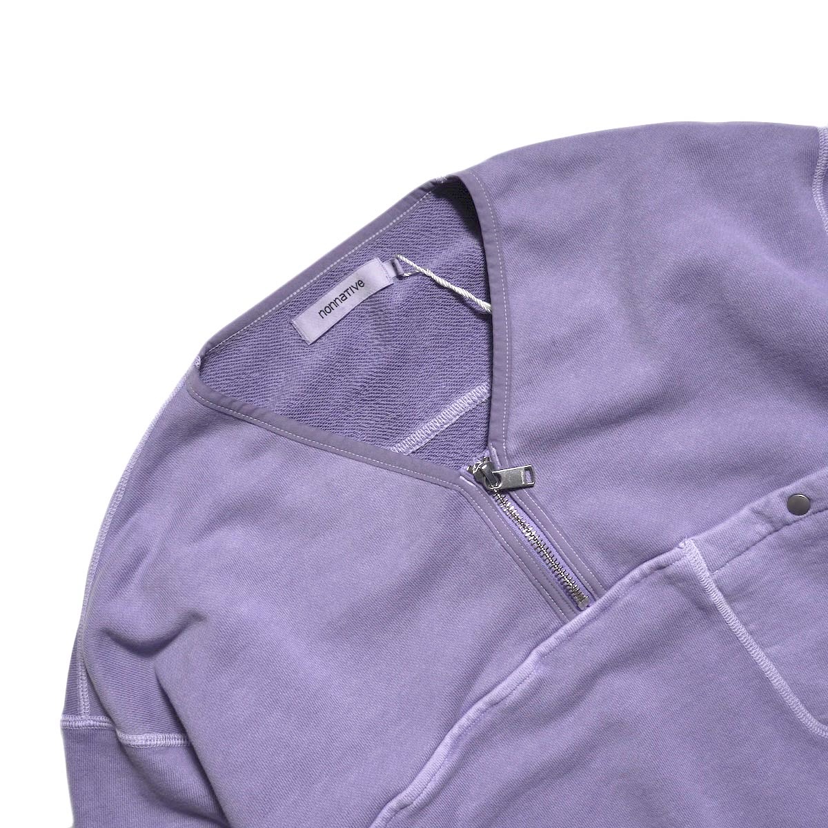 nonnative / HIKER HALF ZIP PULLOVER COTTON SWEAT PIGMENT DYE (Purple)