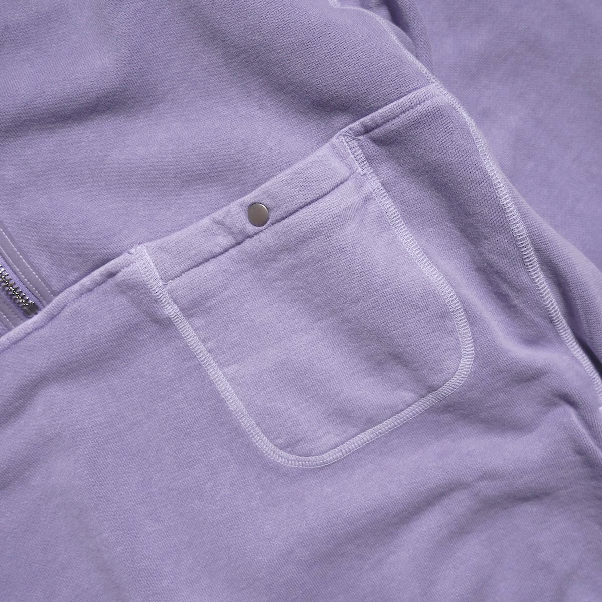 nonnative / HIKER HALF ZIP PULLOVER COTTON SWEAT PIGMENT DYE (Purple)
