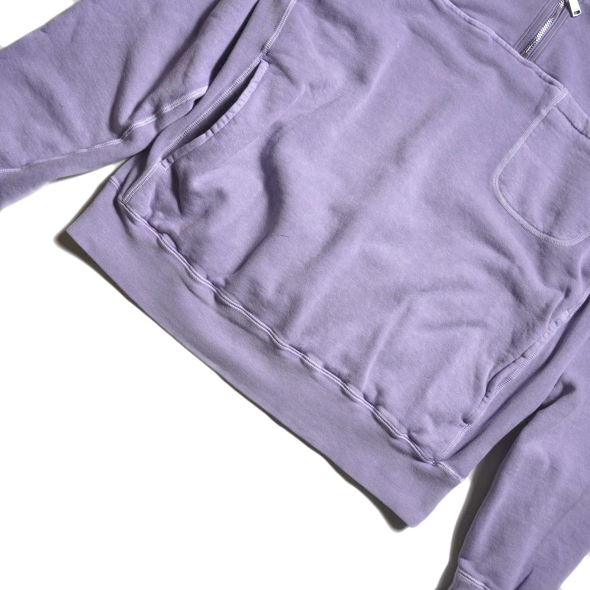 nonnative / HIKER HALF ZIP PULLOVER COTTON SWEAT PIGMENT DYE (Purple)