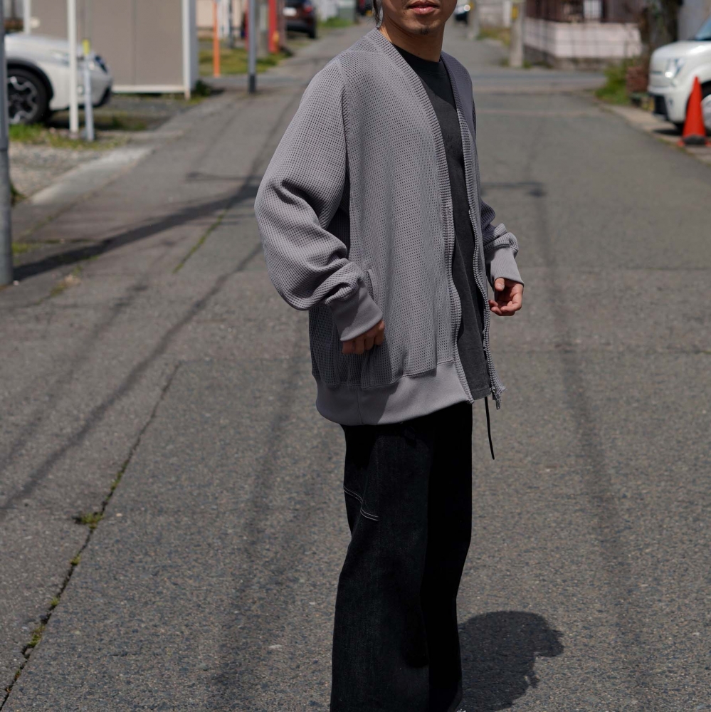 nonnative / HIKER ZIP CARDIGAN POLY MESH POLARTEC® POWER DRY® (Gray)