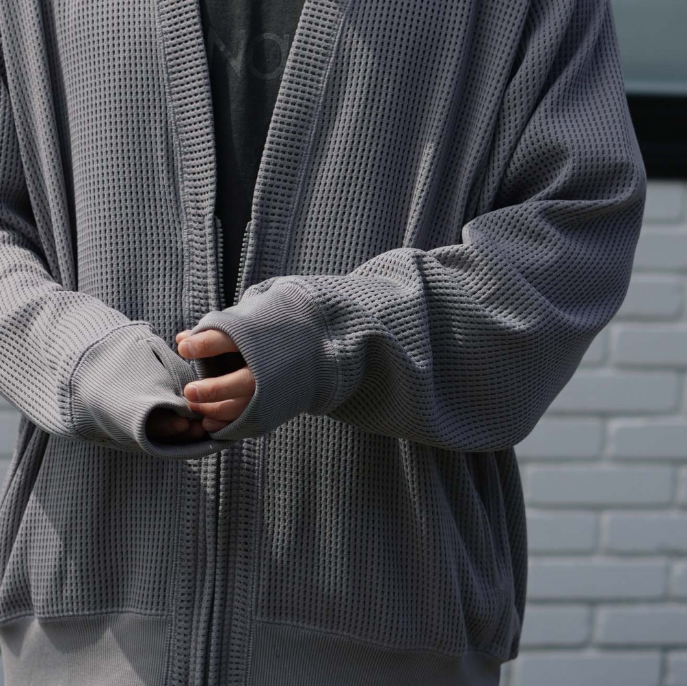 nonnative / HIKER ZIP CARDIGAN POLY MESH POLARTEC® POWER DRY® (Gray)