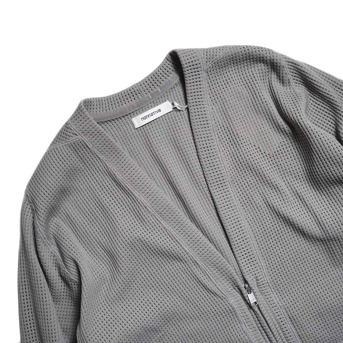 nonnative / HIKER ZIP CARDIGAN POLY MESH POLARTEC® POWER DRY® (Gray)