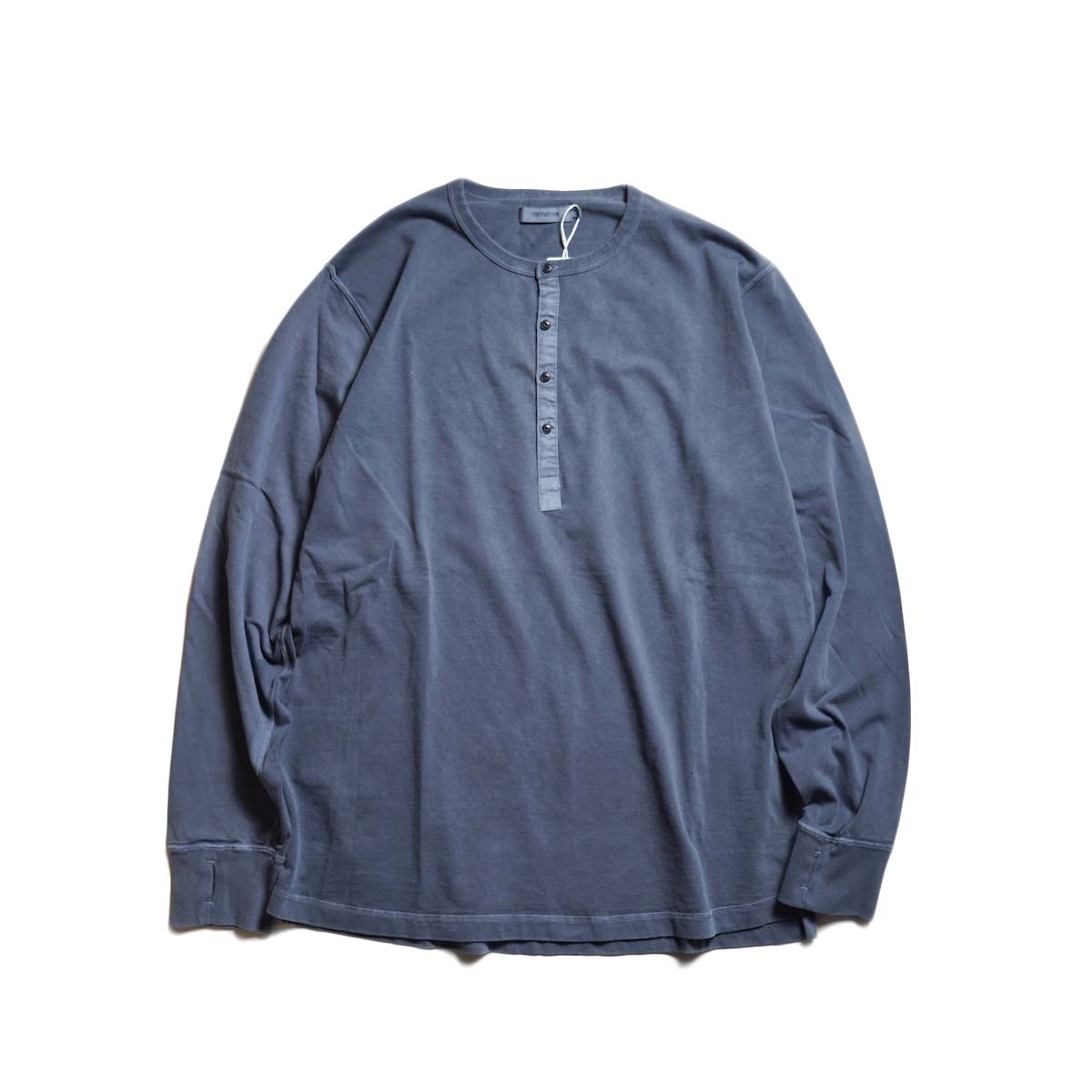 nonnative / DWELLER L/S HENRY NECK TEE COTTON JERSEY PIGMENT DYE 