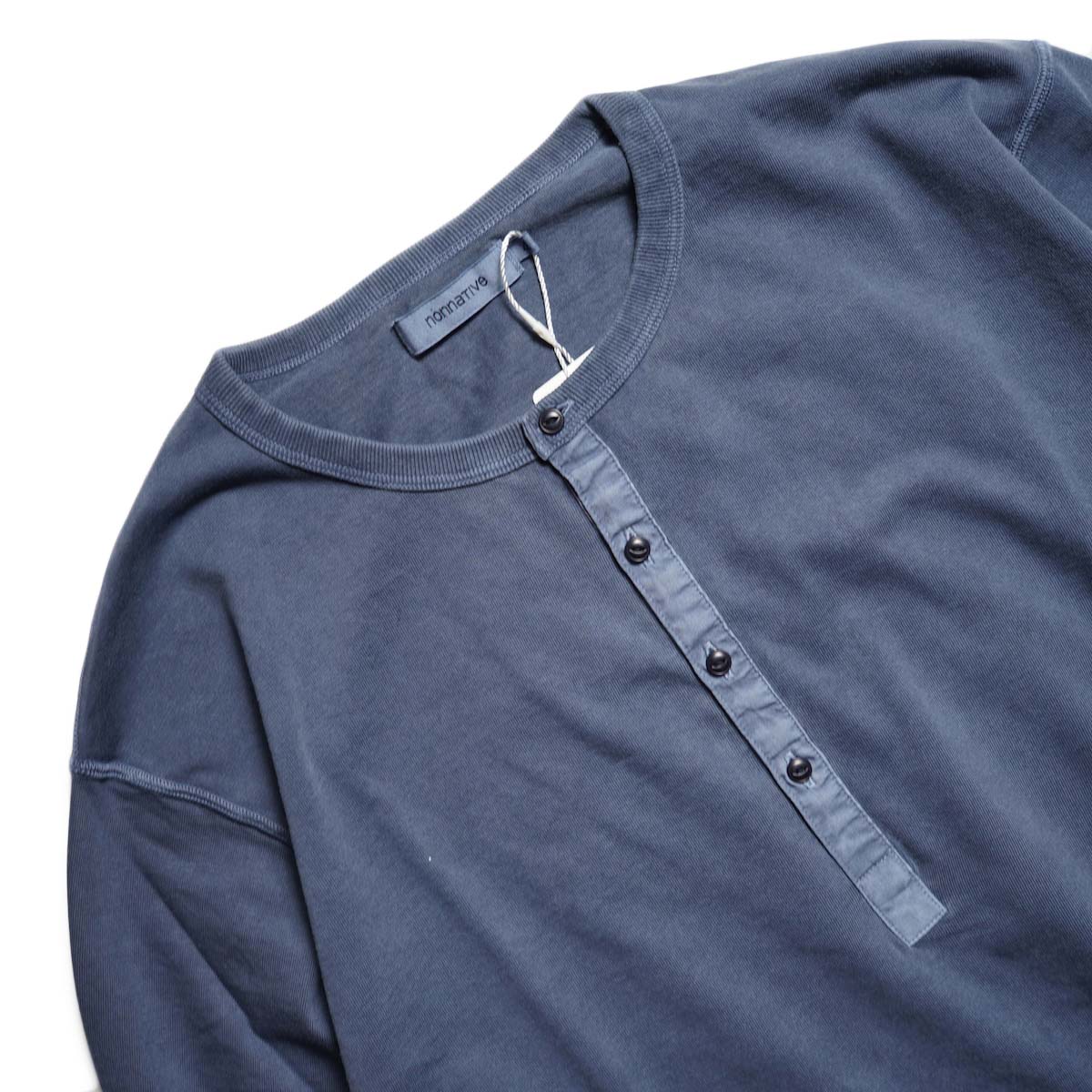 nonnative / DWELLER L/S HENRY NECK TEE COTTON JERSEY PIGMENT DYE 