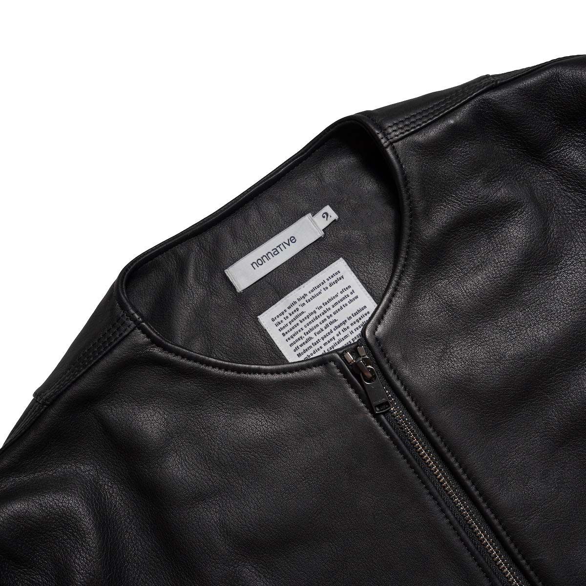 nonnative / RIDER BLOUSON SHEEP LEATHER WITH WINDSTOPPER® (Black) ネック