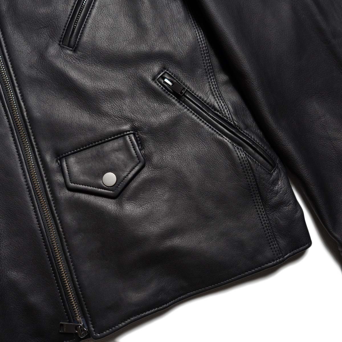 nonnative / RIDER BLOUSON SHEEP LEATHER WITH WINDSTOPPER® (Black) ポケット