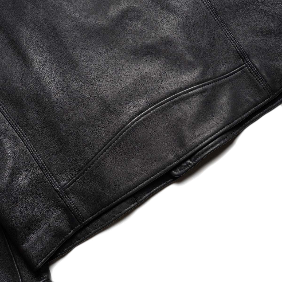 nonnative / RIDER BLOUSON SHEEP LEATHER WITH WINDSTOPPER® (Black) 裾