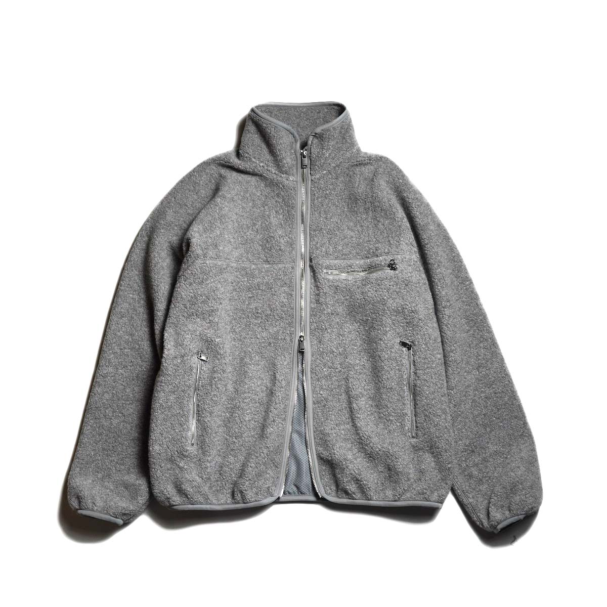 nonnative / HIKER FULL ZIP BROUSON WOOL POLY NYLON PILE (H.Gray)